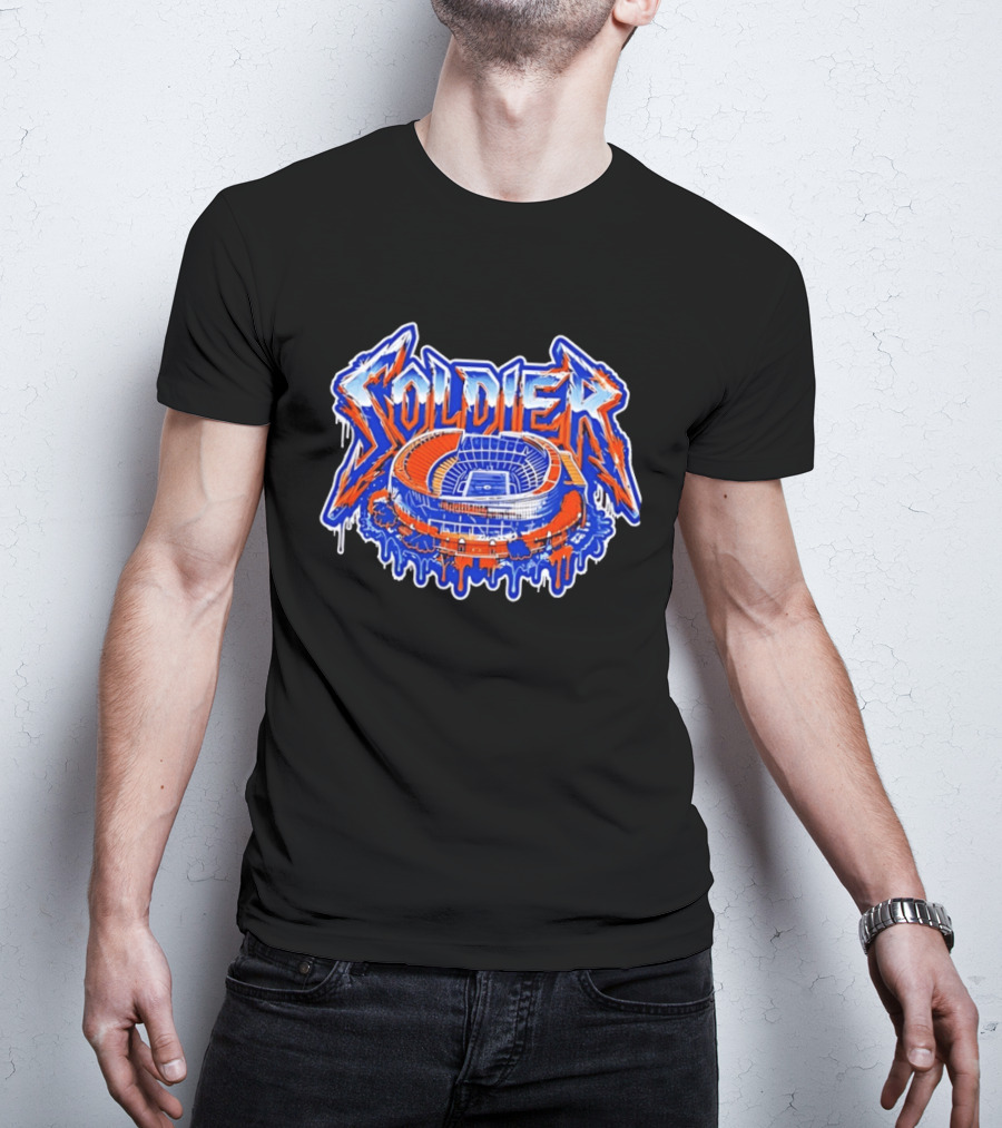 Chicago Bears Soldier Field Stadium Metal Font Drip Team Sports T-Shirt