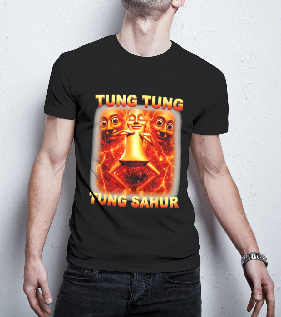 Tung Tung Tung Sahur Meme Brainrot Viral Image T-Shirt