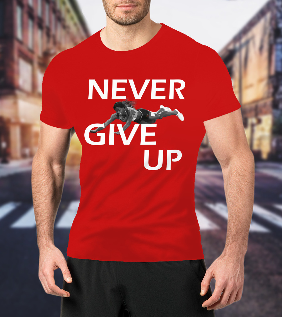 NEVER GIVE UP Shaunae Miller Jump Drive Determination T-Shirt