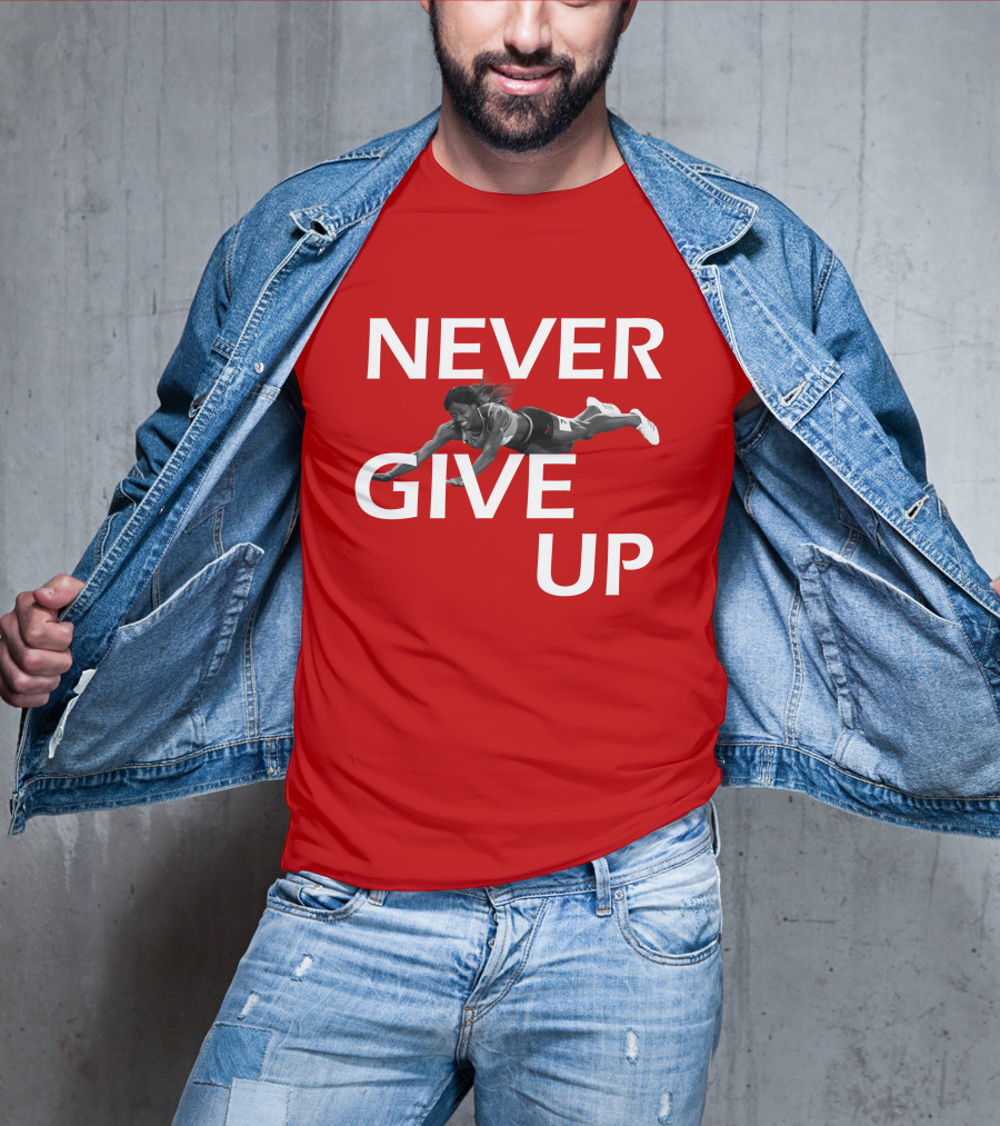 NEVER GIVE UP Shaunae Miller Jump Drive Determination T-Shirt