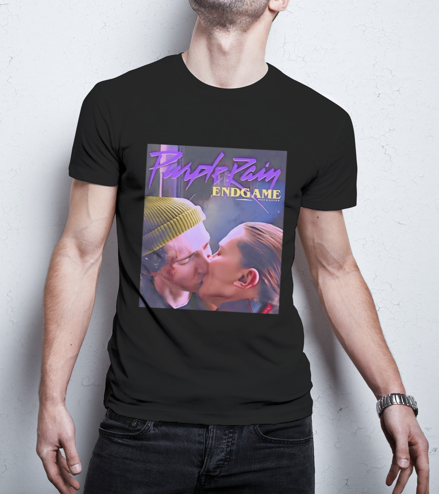 Purple Rain Endgame Mike Eleven Kissing Stranger Things T-Shirt