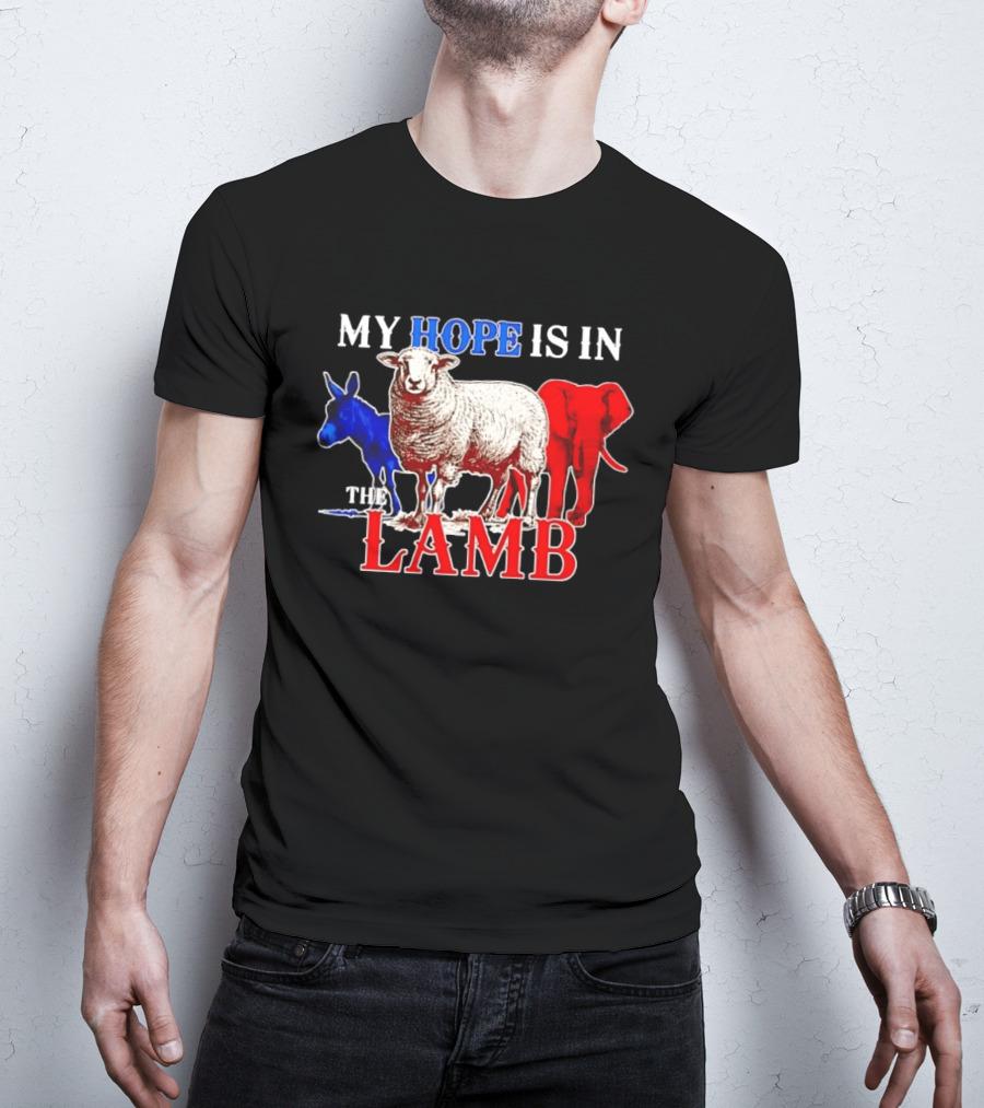 My Hope Is In The Lamb Red White Blue Animal T-Shirt