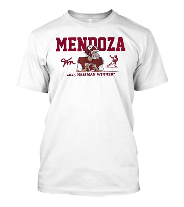 Mendoza Indiana Hoosiers 2025 Heisman Winner Football T-Shirt