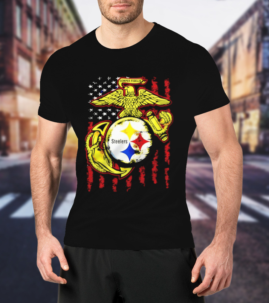 Pittsburgh Steelers United States Marine Corps Symbolic T-Shirt