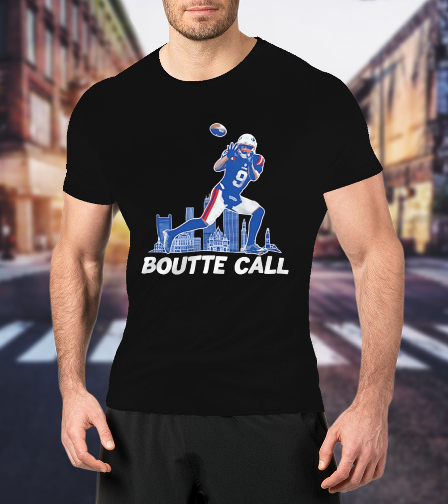 Kayshon Boutte Call New England Patriot Football City Skyline T-Shirt