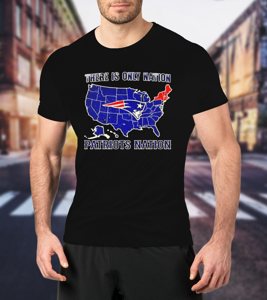 There Is Only Nation New England Patriots Nation Map T-Shirt