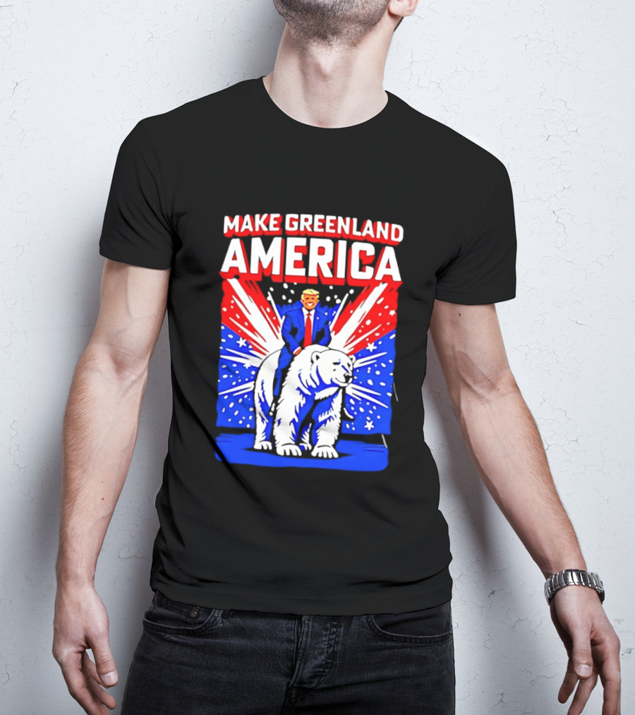 Make Greenland America Trump Riding Polar Bear T-Shirt