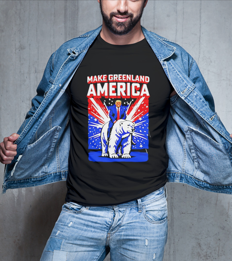 Make Greenland America Trump Riding Polar Bear T-Shirt