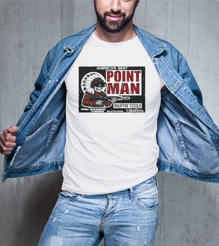 America's Best Point Man Snuffin' Fools Skeleton With Rifle .16245mm T-Shirt