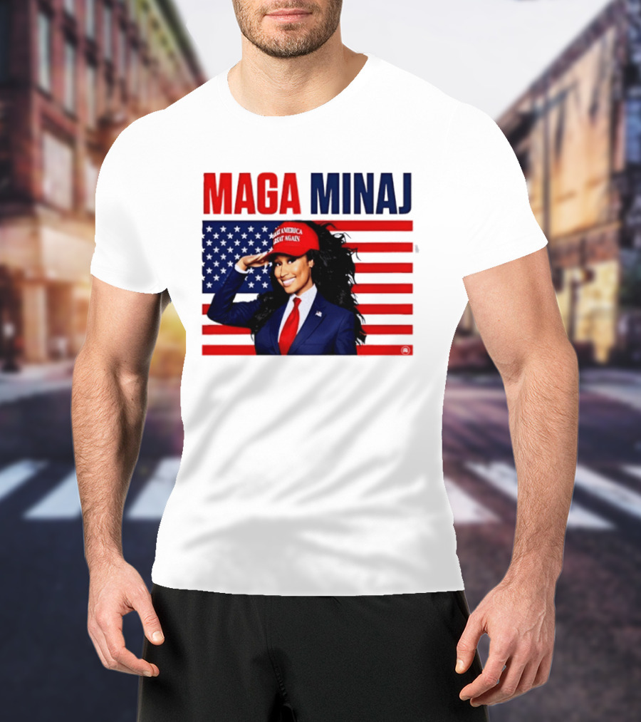 MAGA Minaj Make America Great Again America Flag T-Shirt