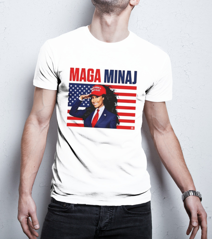 MAGA Minaj Make America Great Again America Flag T-Shirt