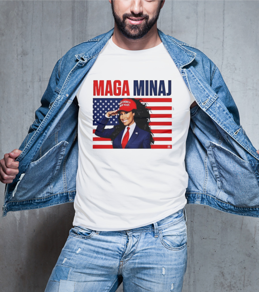 MAGA Minaj Make America Great Again America Flag T-Shirt