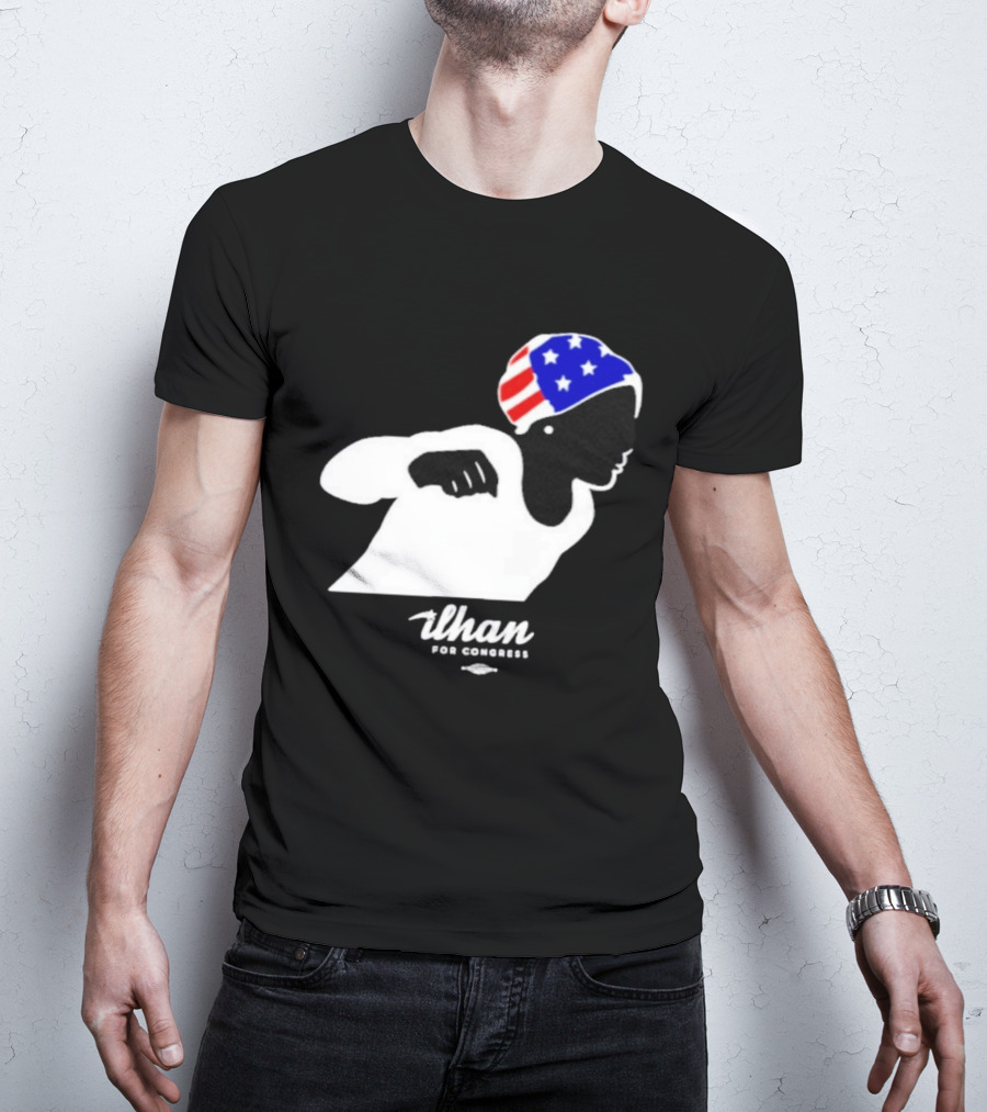 Ilhan For Congress Patriotic Runner Icon Don't Let Bullies Win T-Shirt