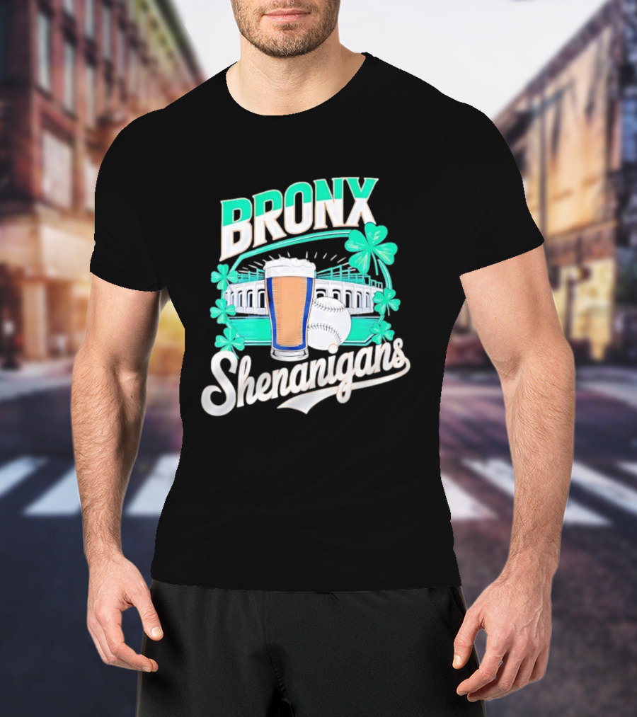 Bronx Shenanigans Beer Baseball Stadium Clover St Patricks Day 2026 T-Shirt