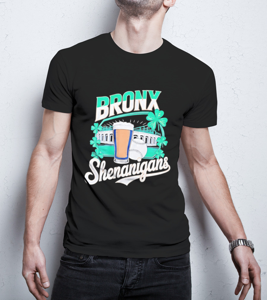 Bronx Shenanigans Beer Baseball Stadium Clover St Patricks Day 2026 T-Shirt