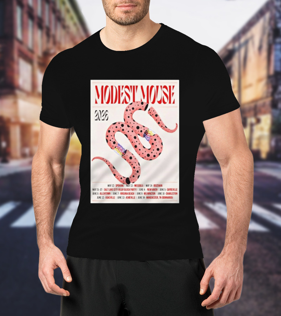Modest Mouse Tour 2026 Spokane Missoula Bozeman Asheville Salt Lake City Sayreville Virginia Beach Wilmington Manchester T-Shirt