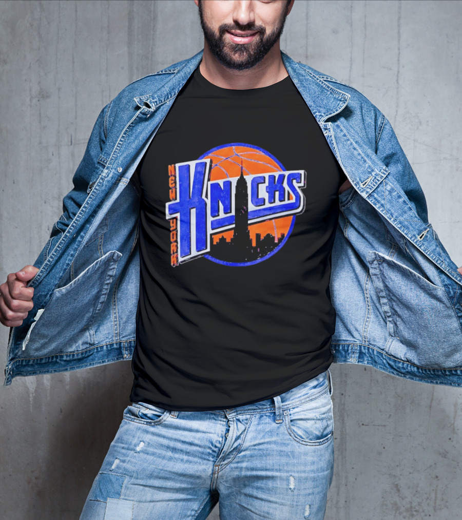 New York Knicks NBA Old School Basketball Skyline 2026 T-Shirt