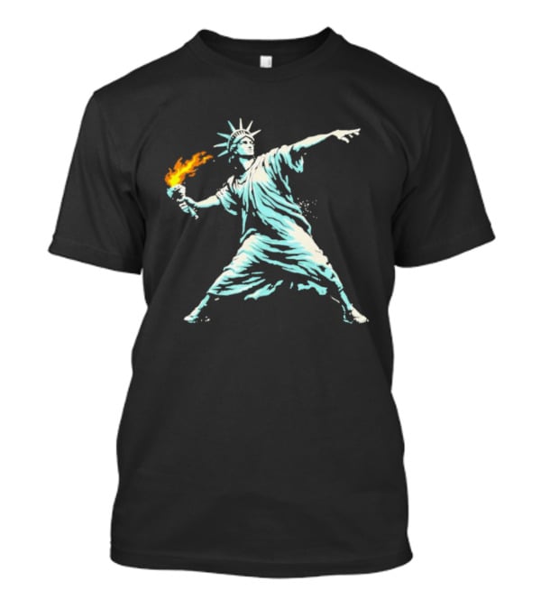 Statue Of Liberty Molotov Flower Thrower Street T-Shirt