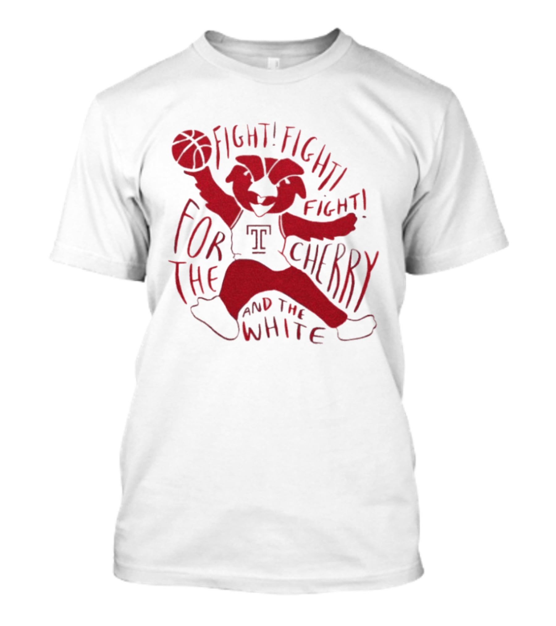 Temple Owls Mascot Fight For The Cherry And The White T-Shirt