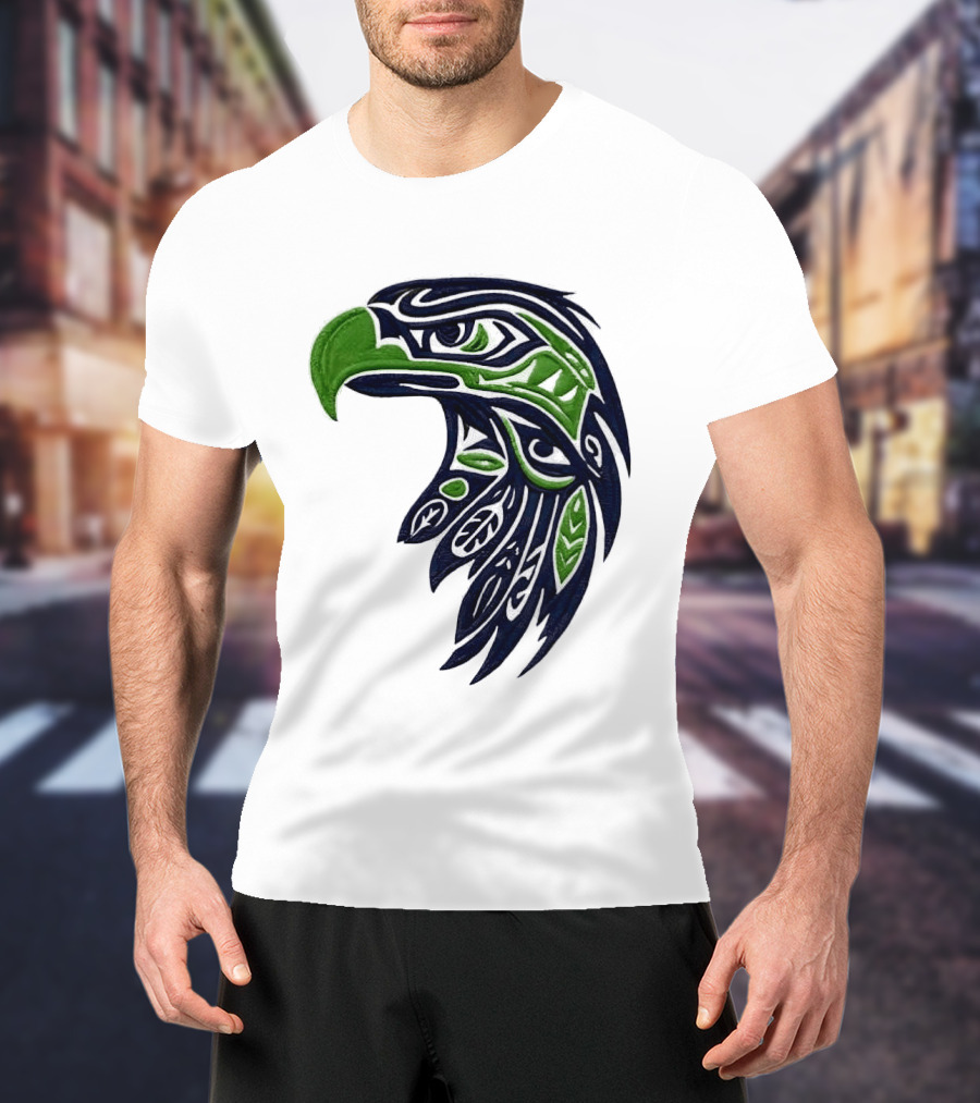 Seattle Seahawks Native American Tribal Art Eagle Head T-Shirt