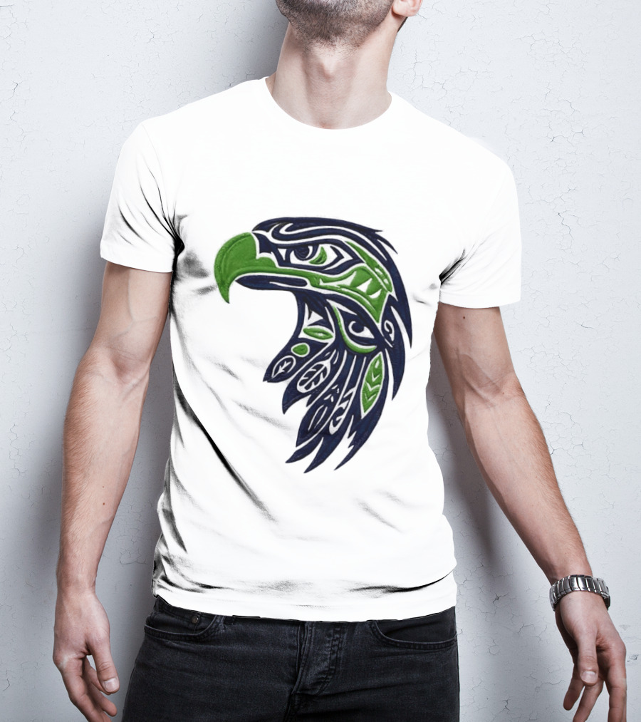 Seattle Seahawks Native American Tribal Art Eagle Head T-Shirt