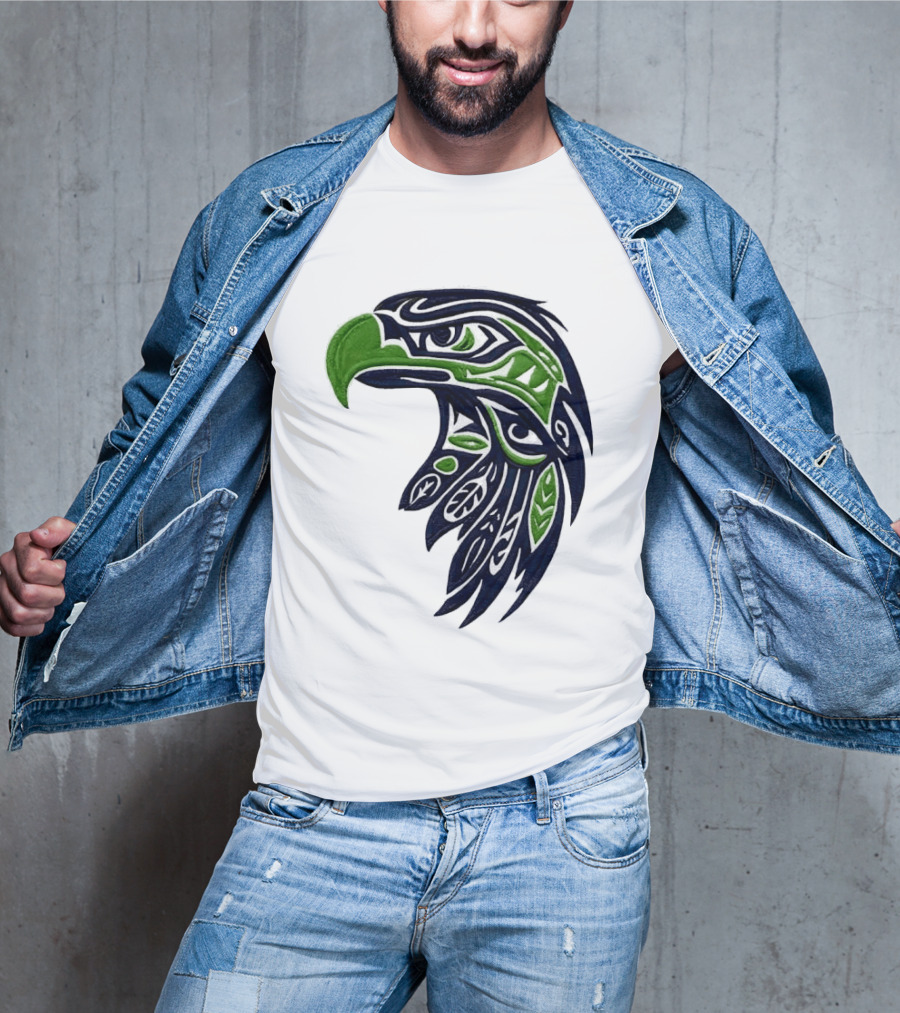 Seattle Seahawks Native American Tribal Art Eagle Head T-Shirt