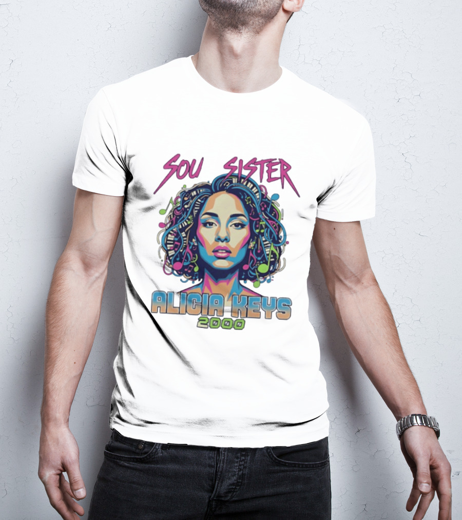 Soul Sister Alicia Keys 2000 Music Pop T-Shirt