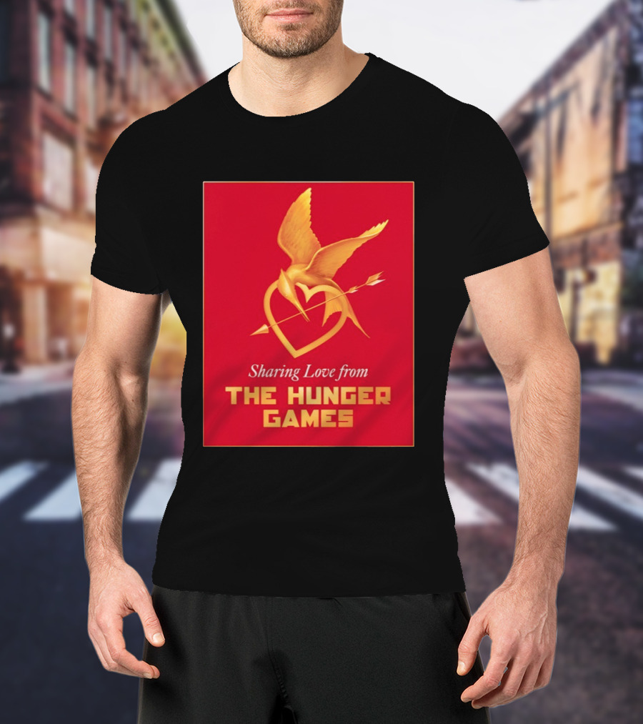 Sharing Love From The Hunger Games Mockingjay Heart T-Shirt