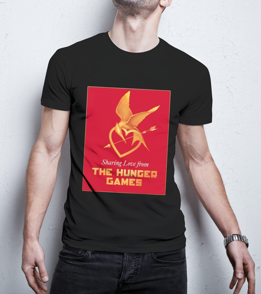 Sharing Love From The Hunger Games Mockingjay Heart T-Shirt