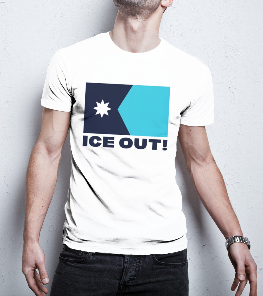 Ice Out Minnesota Star Flag T-Shirt