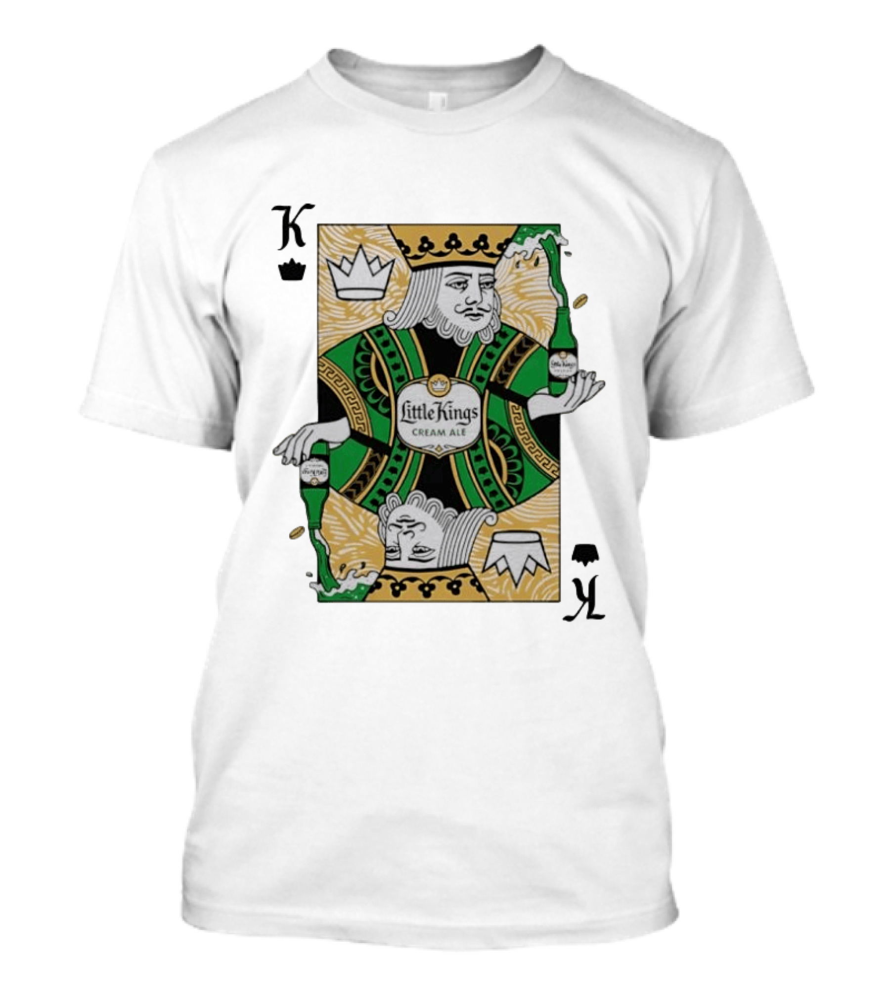 Little Kings Cream Ale Playing Card King With Bottle T-Shirt