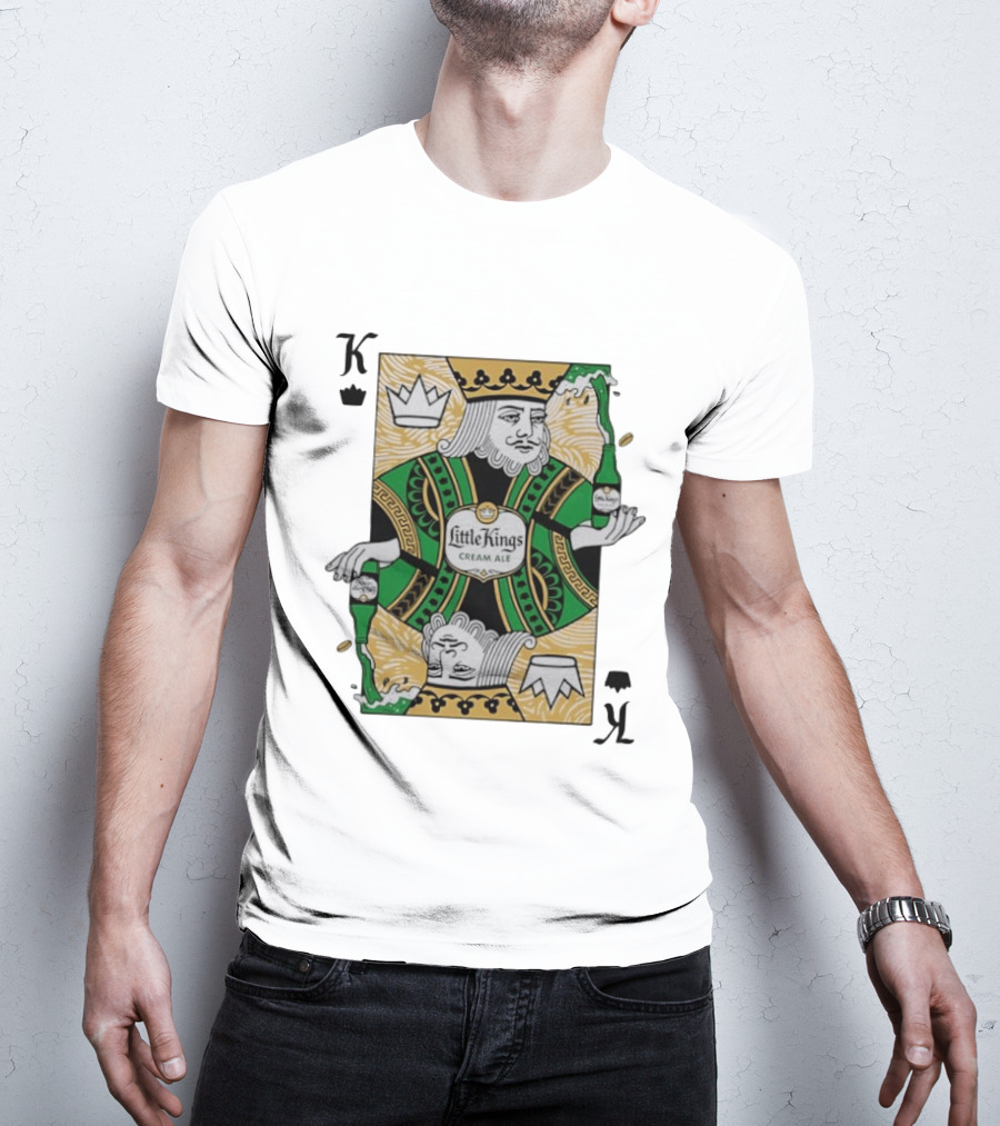 Little Kings Cream Ale Playing Card King With Bottle T-Shirt