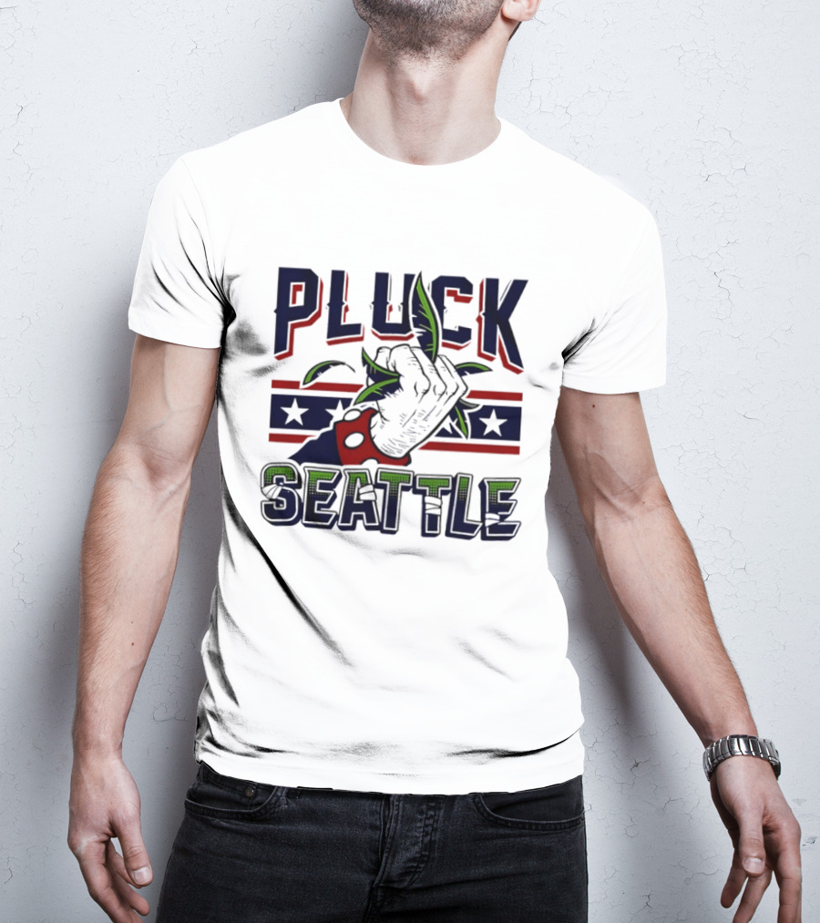 Pluck Seattle Seahawks Fist Stars And Stripes T-Shirt