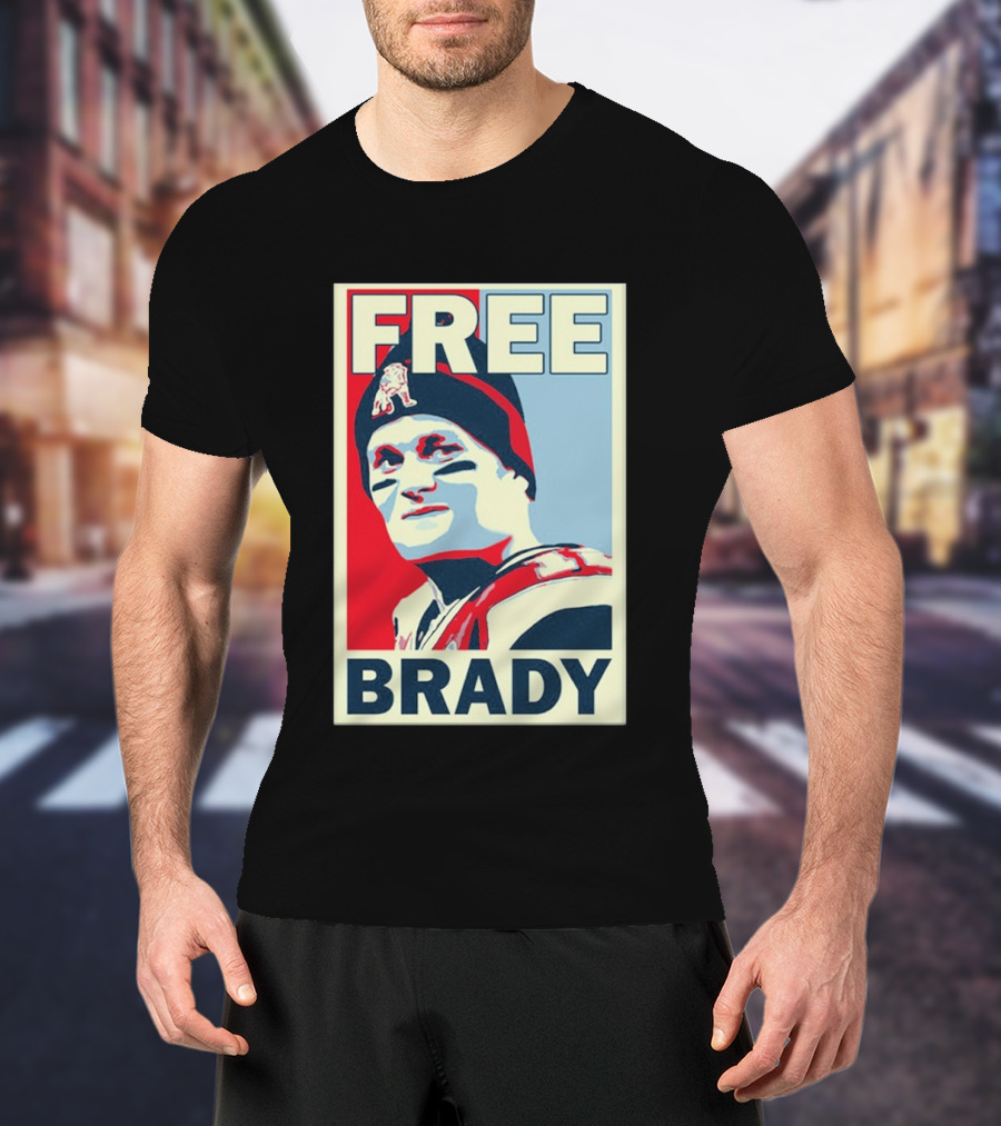 New England Patriots Free Brady Style Sports T-Shirt