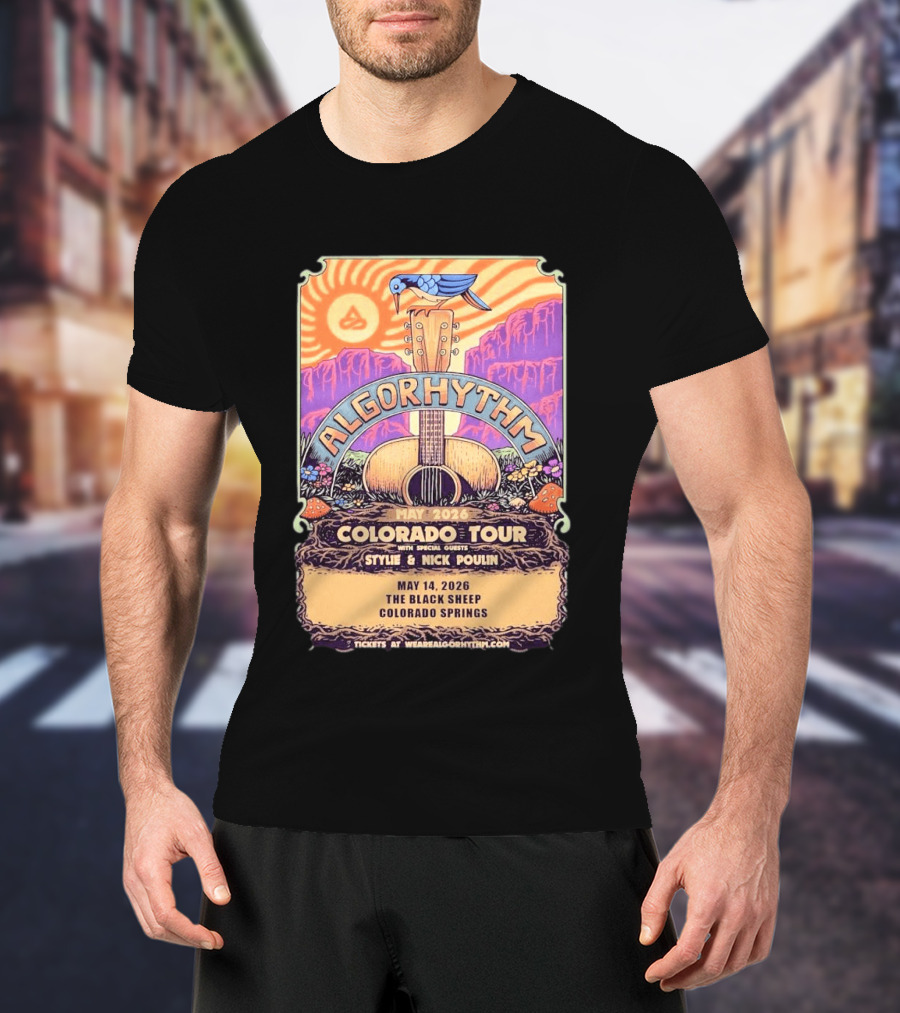 Algorhythm Colorado Tour May 2026 The Black Sheep Colorado Springs Style & Nick Poulin T-Shirt