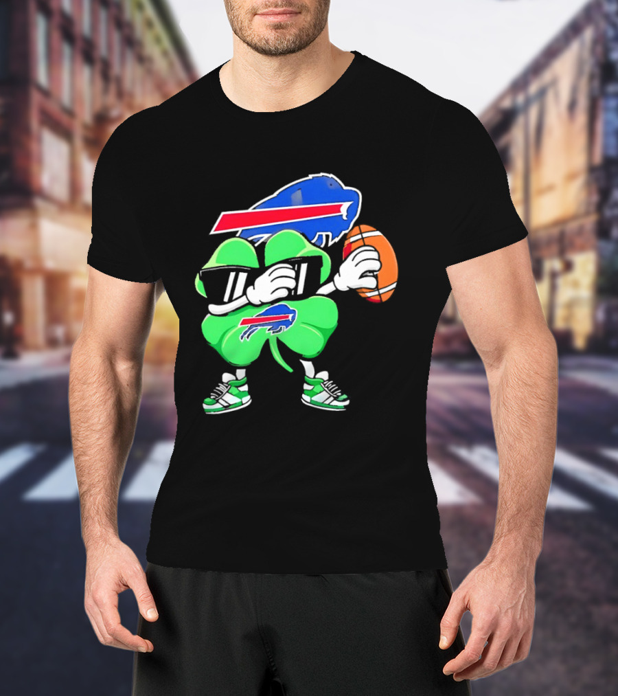 Buffalo Bills St Patrick's Day Shamrock Football T-Shirt