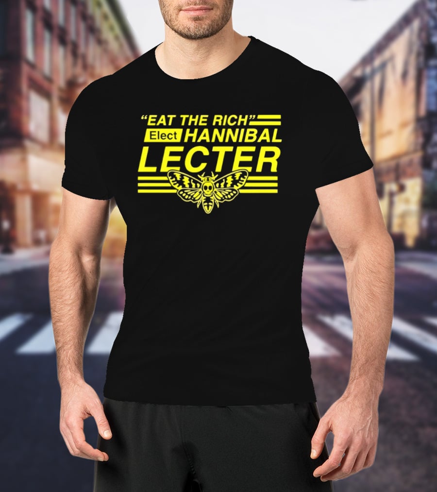 Eat The Rich Elect Hannibal Lecter Butterfly Skull T-Shirt