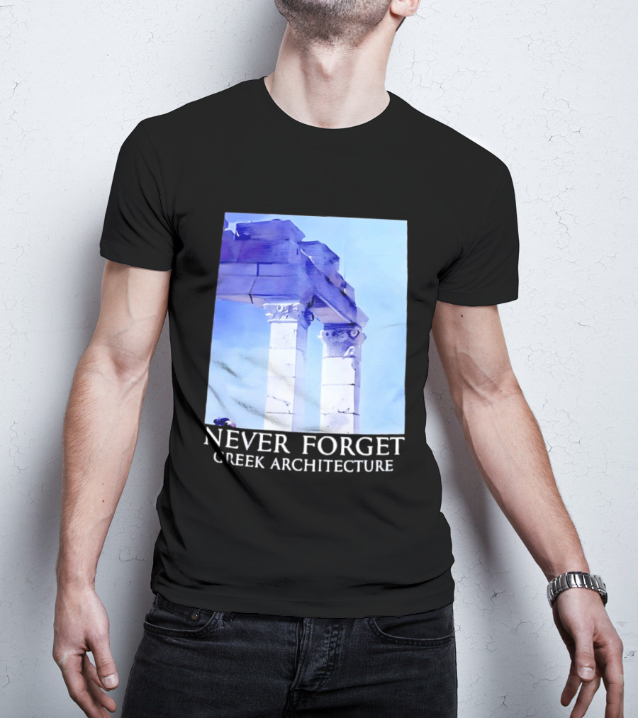 Never Forget Greek Architecture Two Columns T-Shirt