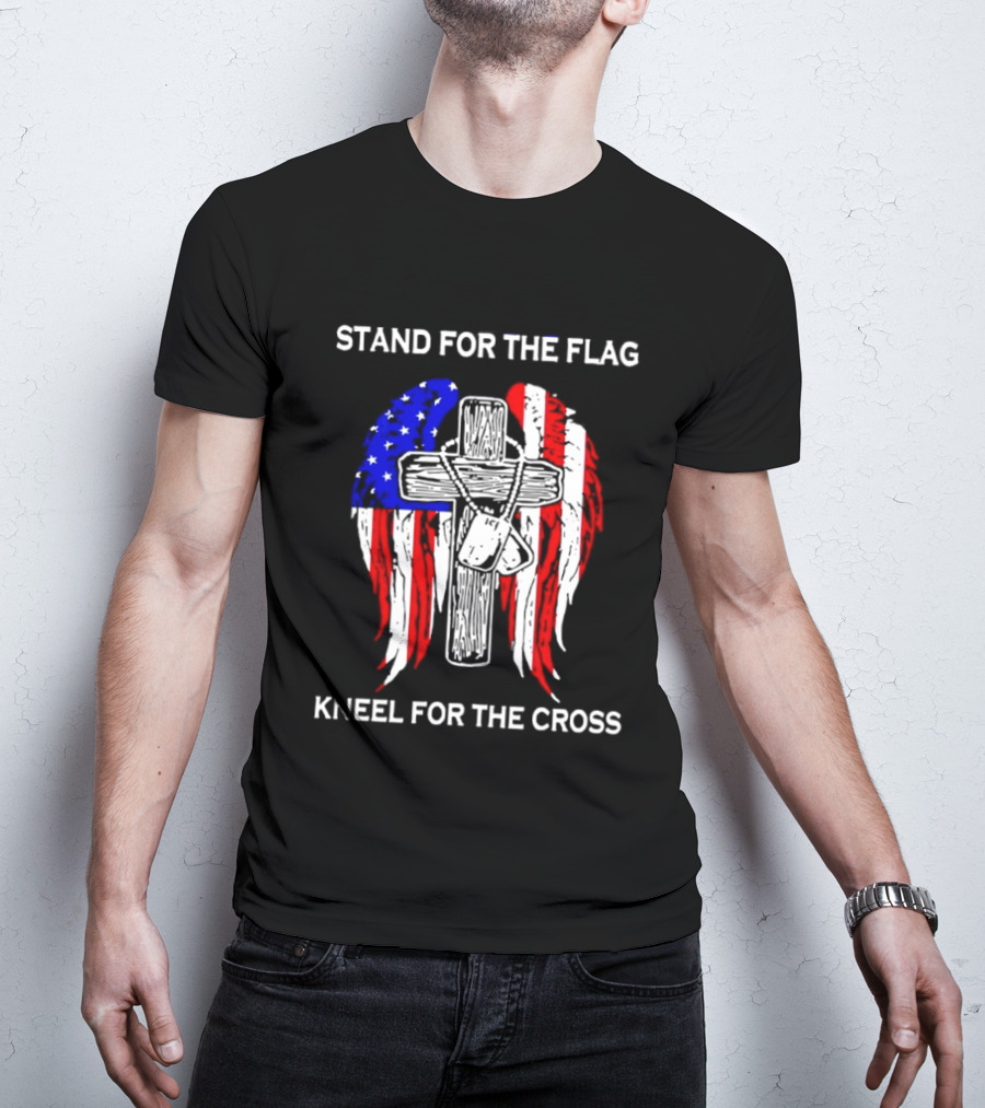 Stand For The Flag Kneel For The Cross USA Wings T-Shirt