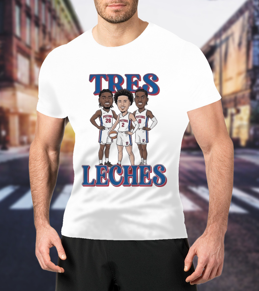 Tres Leches Detroit Pistons Isaiah Stewart Jalen Duren Cade Cunningham Team 28 2 0 T-Shirt