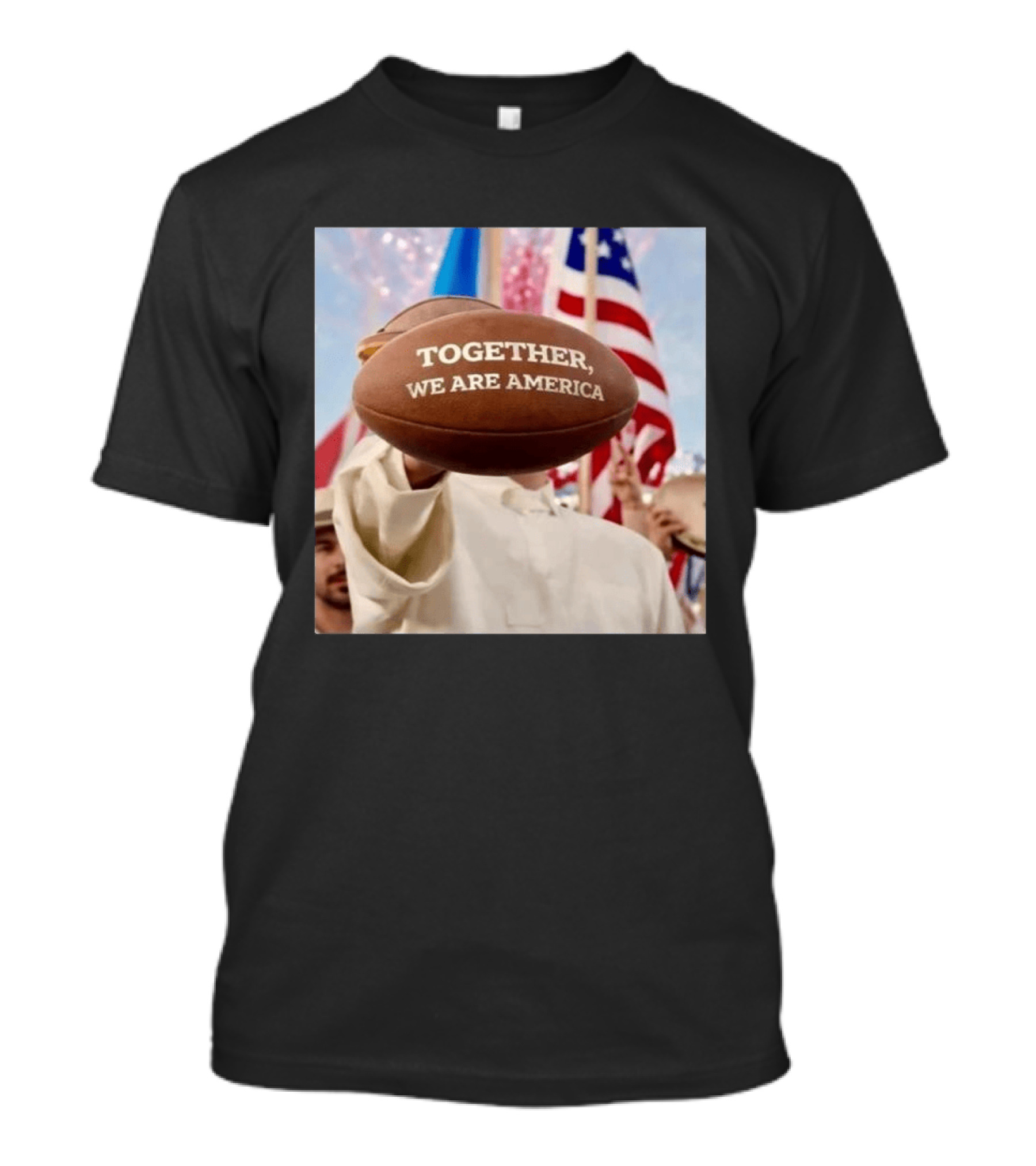 TOGETHER WE ARE AMERICA Football Patriotic Unity T-Shirt