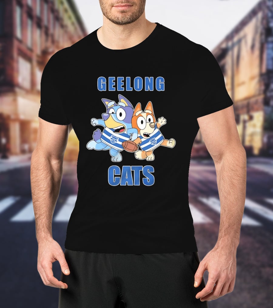 Bluey Bingo Geelong Cats Football Fans Rugby Outfits T-Shirt