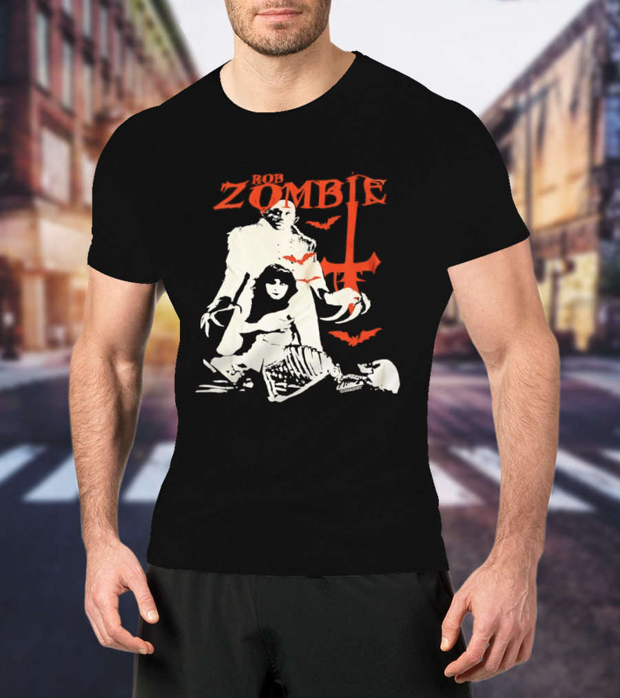 Rob Zombie Horror Red Bats Halloween T-Shirt