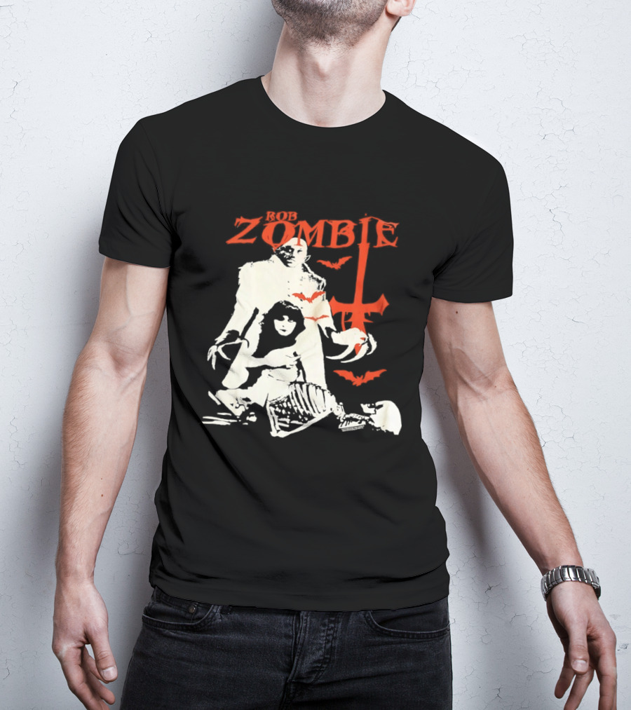Rob Zombie Horror Red Bats Halloween T-Shirt