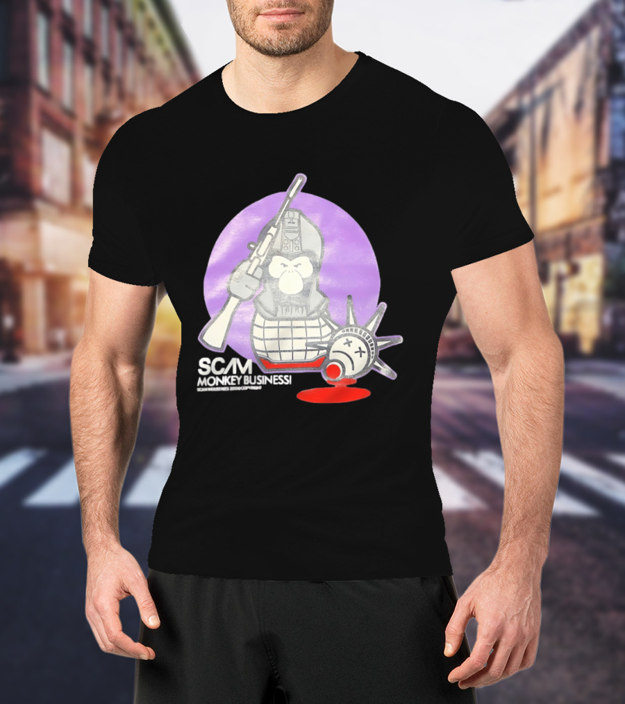 Scam Monkey Business Industries 2010 Liberty Statue T-Shirt