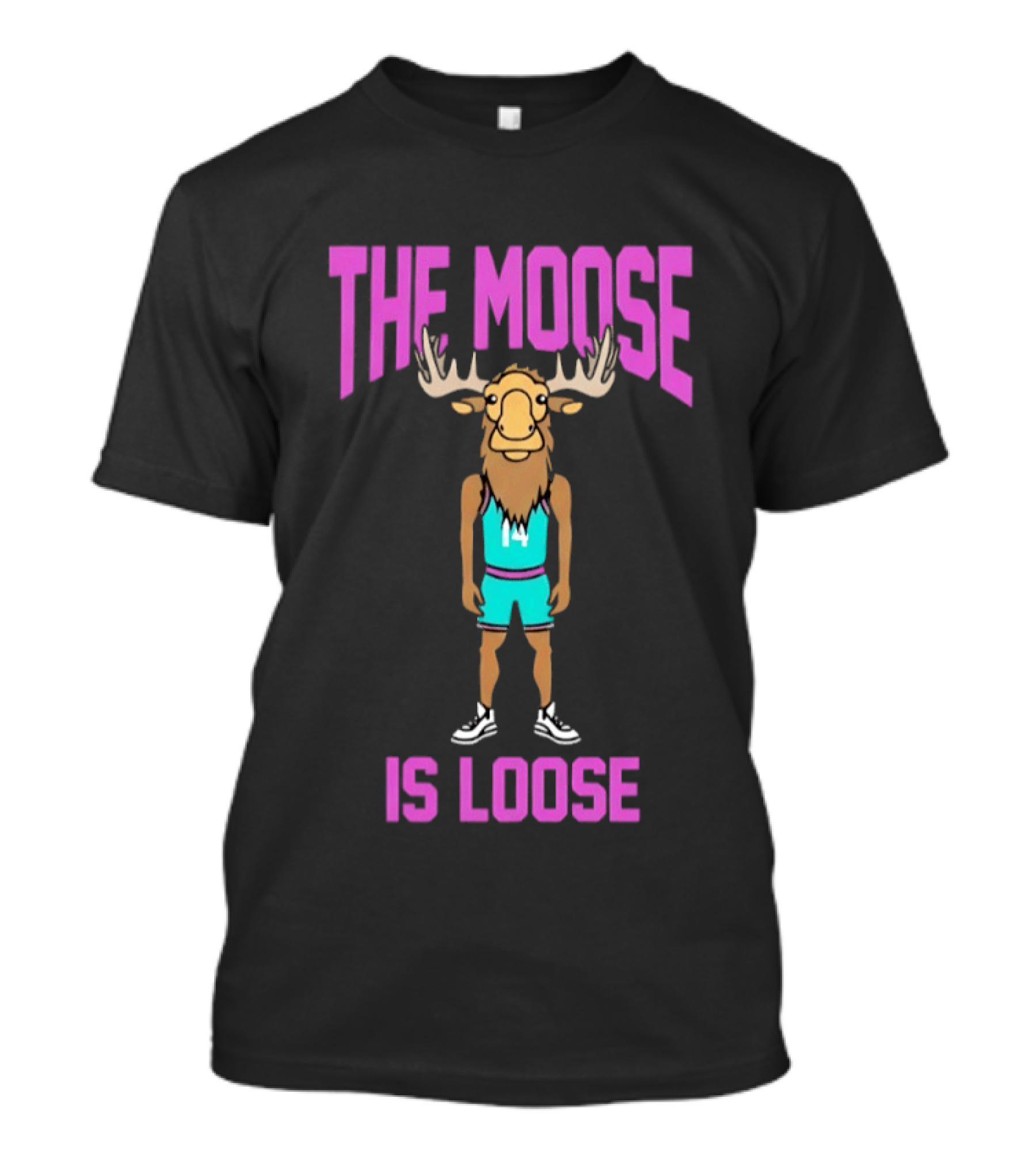 The Moose Is Loose Charlotte Hornets Basketball Player Cartoon T-Shirt