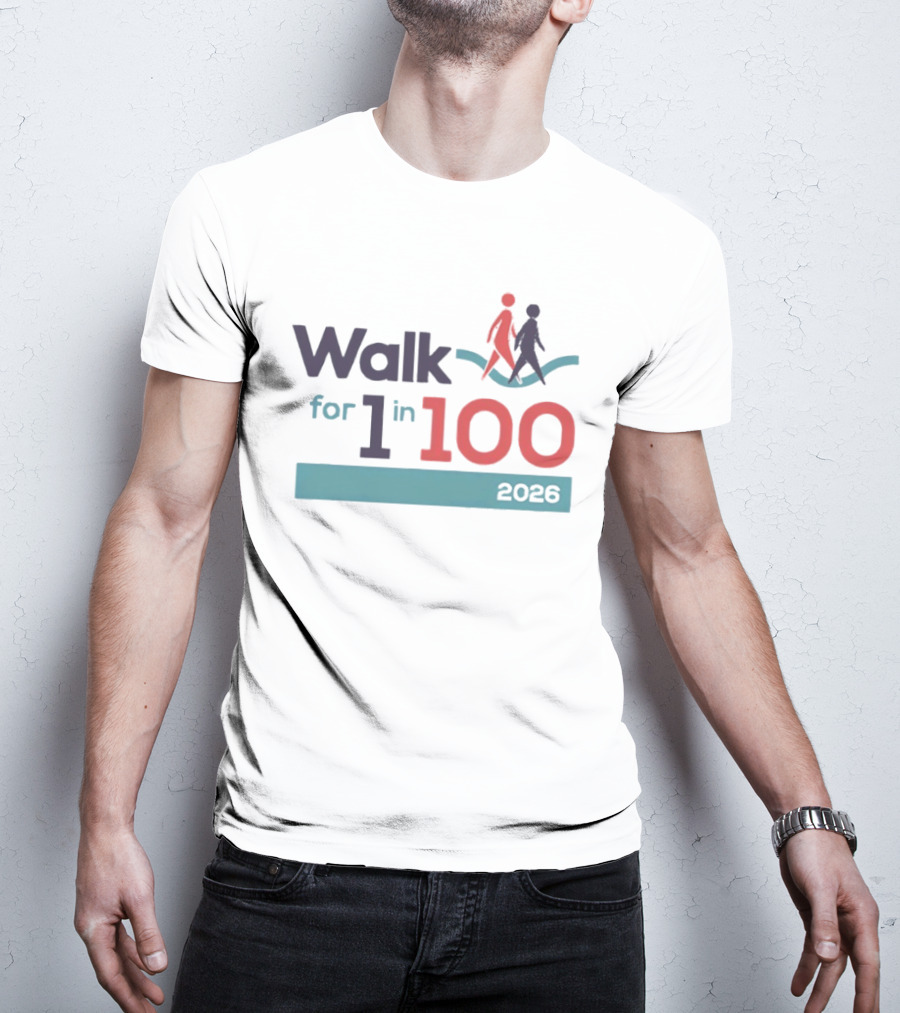 Walk For 1 In 100 2026 Event Awareness Campaign T-Shirt
