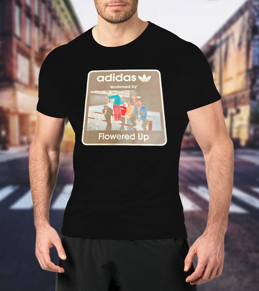 Adidas Originals Endorsed By Flowered Up Retro Street Style Fashion T-Shirt