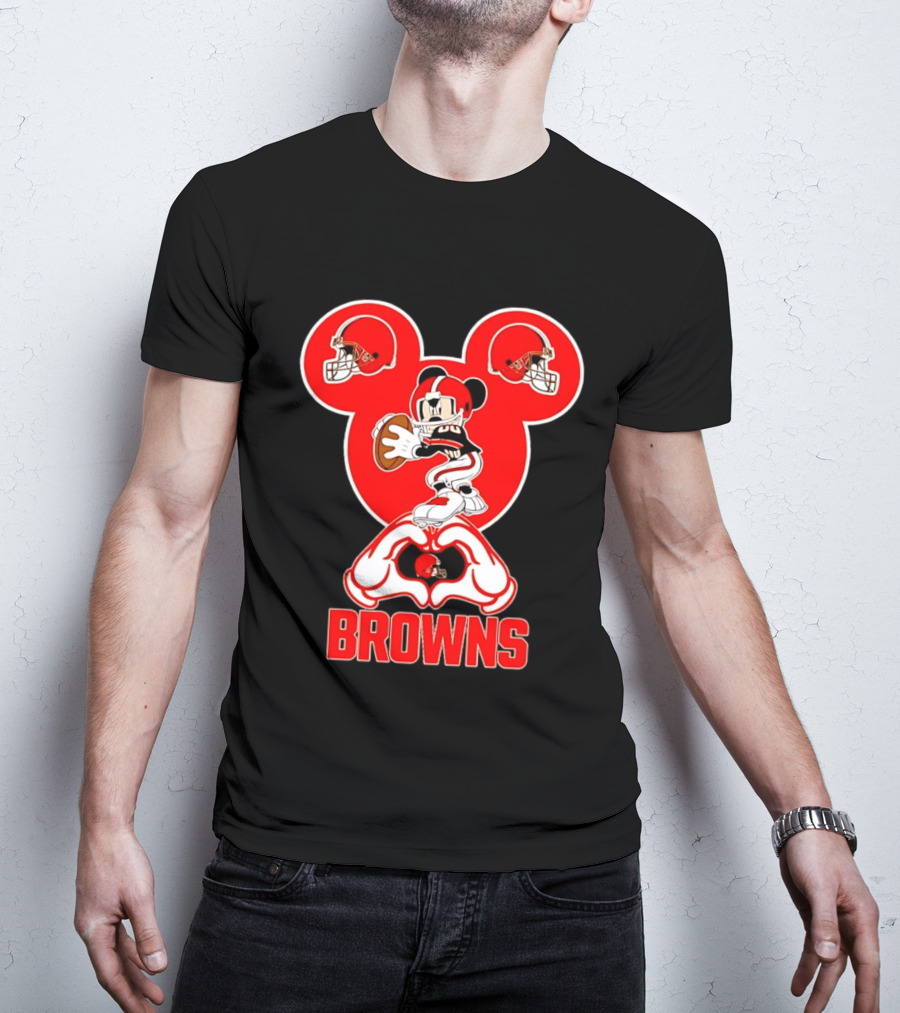 Cleveland Browns Mickey Mouse Football Quarterback Love T-Shirt