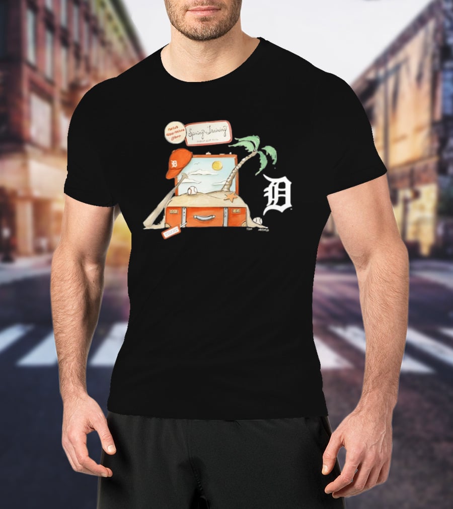 Detroit Tigers Tiny Turnip 2026 Spring Training Palm Tree Baseball Vintage Suitcase T-Shirt